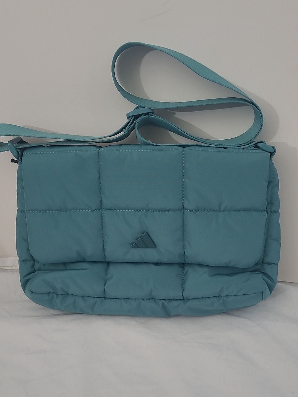 Adidas Teal Quilted Puffer Crossbody Bag